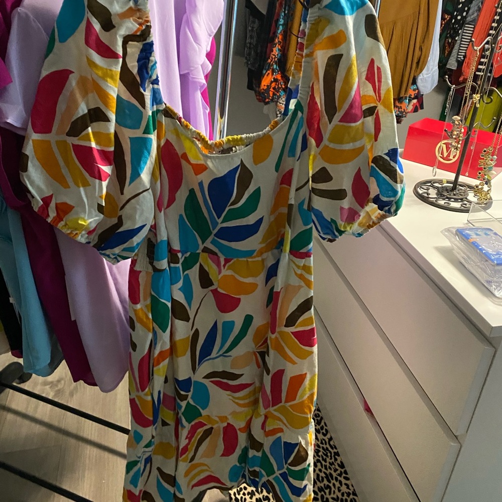 Women’s Plus Size Botanical Print MIDI Dress - Tabitha Brown fir Target